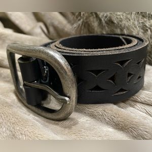 Black Genuine Leather Belt - S